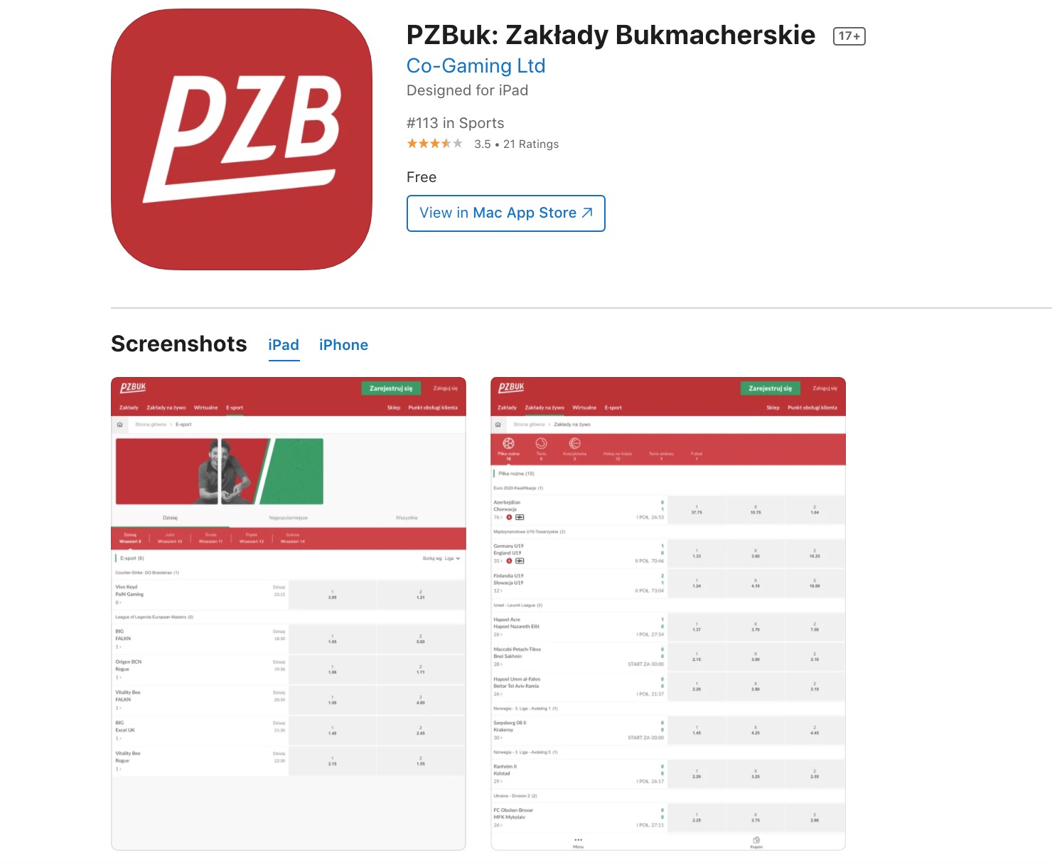 PZBuk Aplikacja IOS