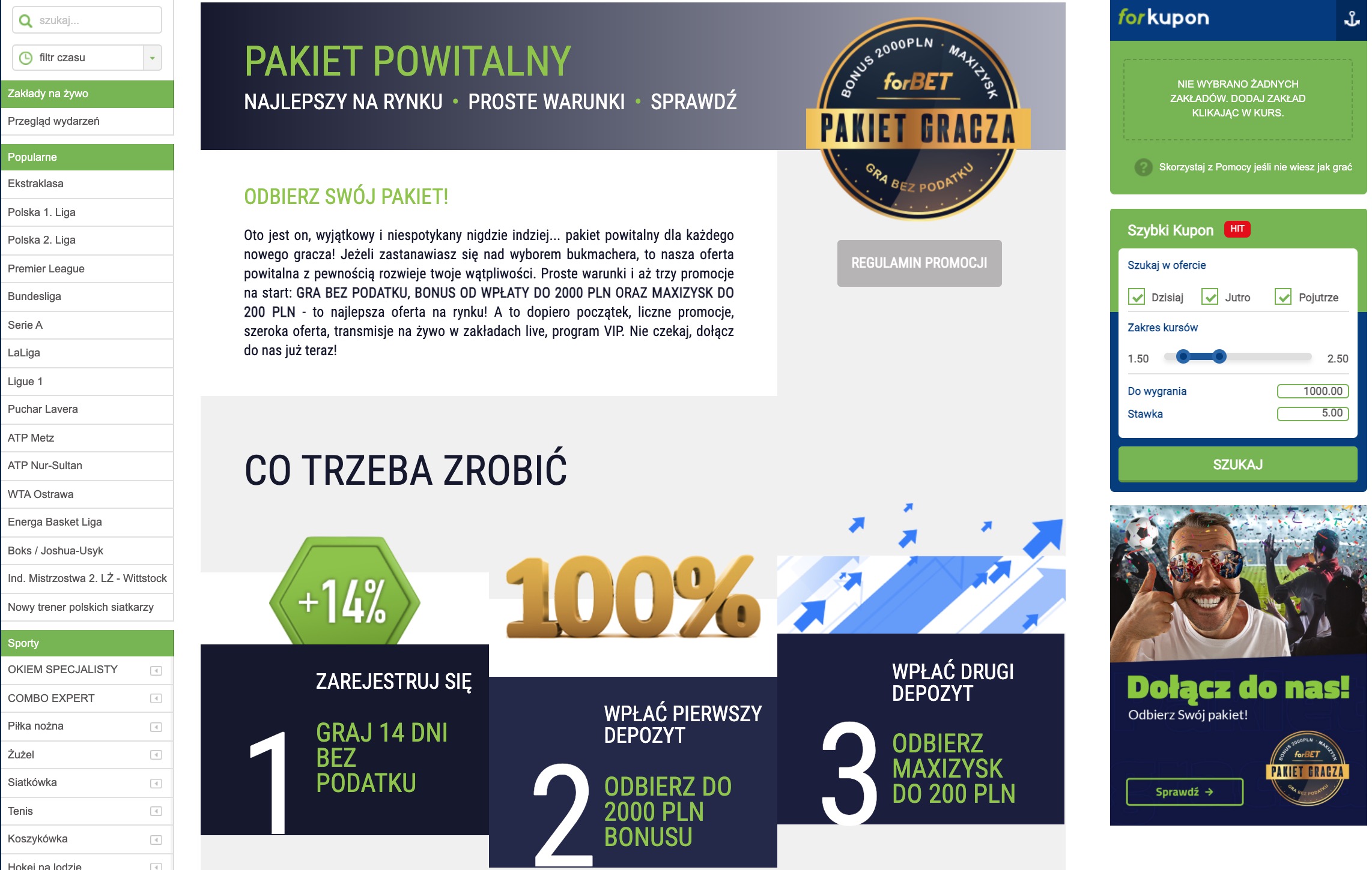 Forbet powitalny bonus